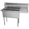Koolmore 2 Compartment Stainless Steel NSF Commercial Kitchen Prep & Utility Sink with Drainboard SB151512-15R3 - alternate 3